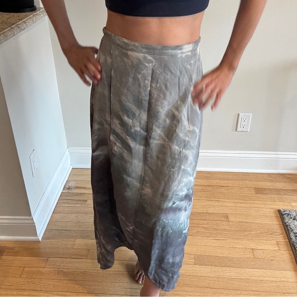 Cynthia Rowley Gray and White Maxi A-Line Skirt